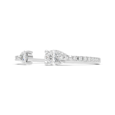 Diamond Dainty Open Pear and Round Band