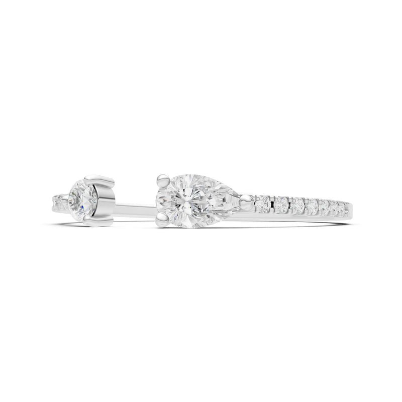 Diamond Dainty Open Pear and Round Band