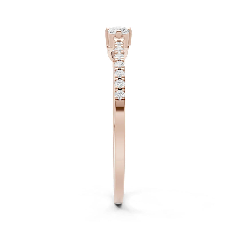 Dainty Pear and Round Gemstone Open Band