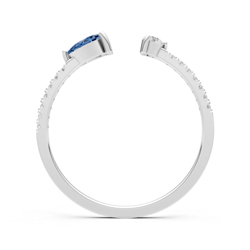 London Blue Topaz Dainty Open Pear and Round Band