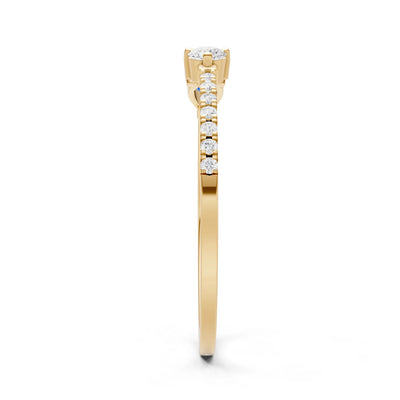 Dainty Pear and Round Gemstone Open Band