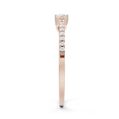 Dainty Pear and Round Gemstone Open Band