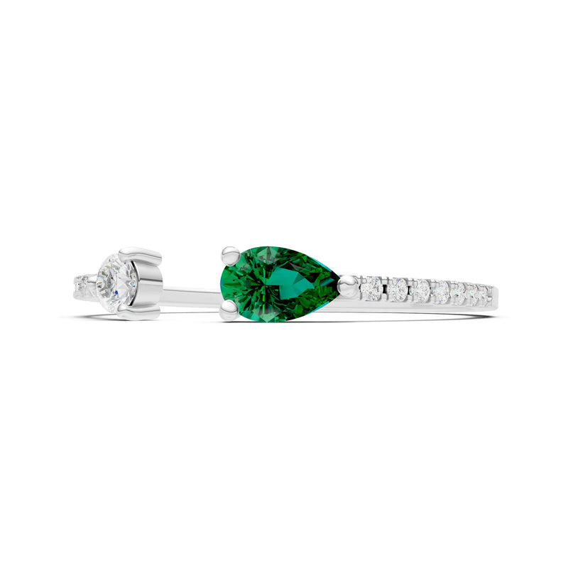 Emerald Dainty Open Pear and Round Band