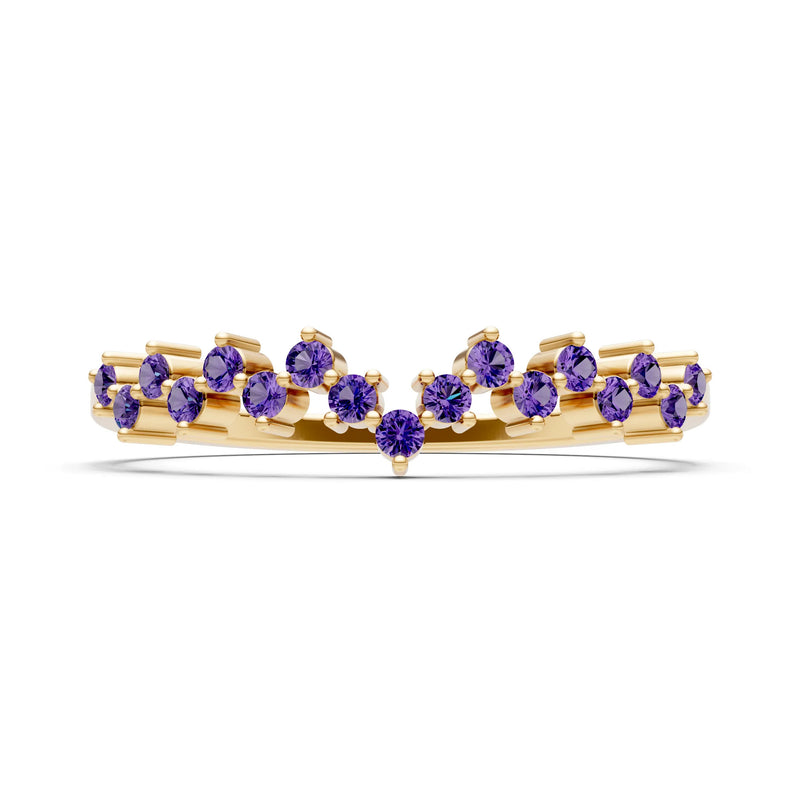 Dainty Cluster  Multi- Round Stone Band
