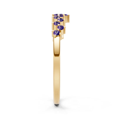 Dainty Cluster  Multi- Round Stone Band