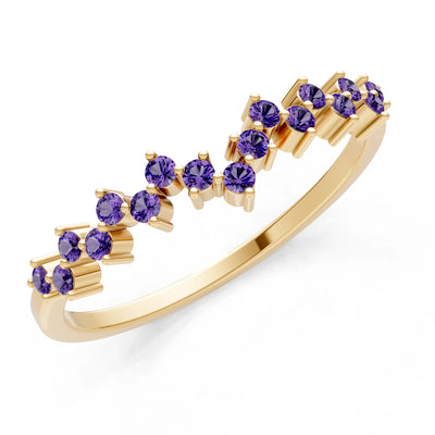 Dainty Cluster  Multi- Round Stone Band