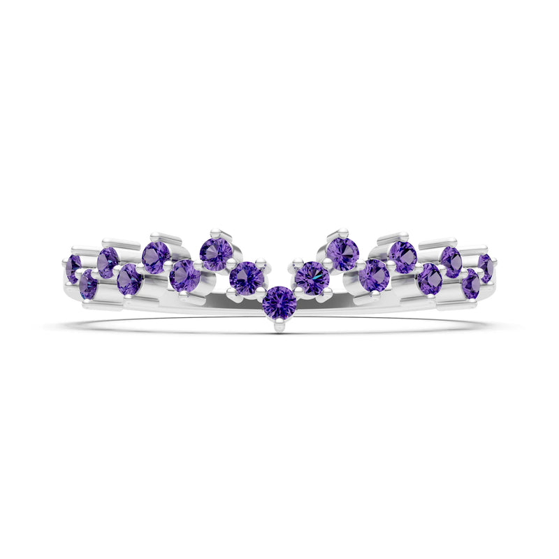 Dainty Cluster  Multi- Round Stone Band