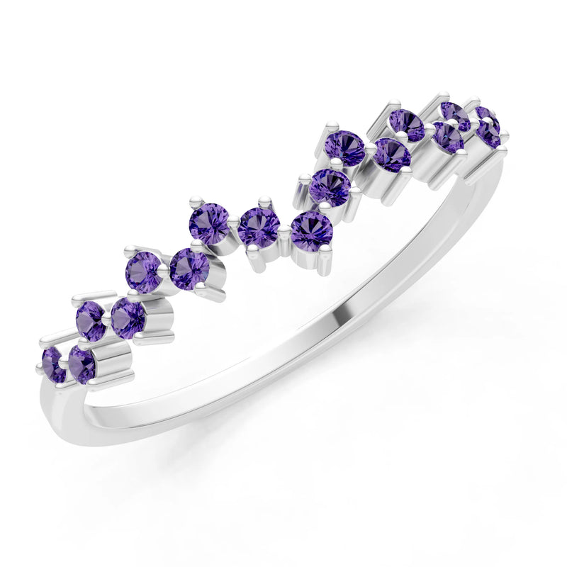 Dainty Cluster  Multi- Round Stone Band