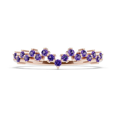 Dainty Cluster  Multi- Round Stone Band