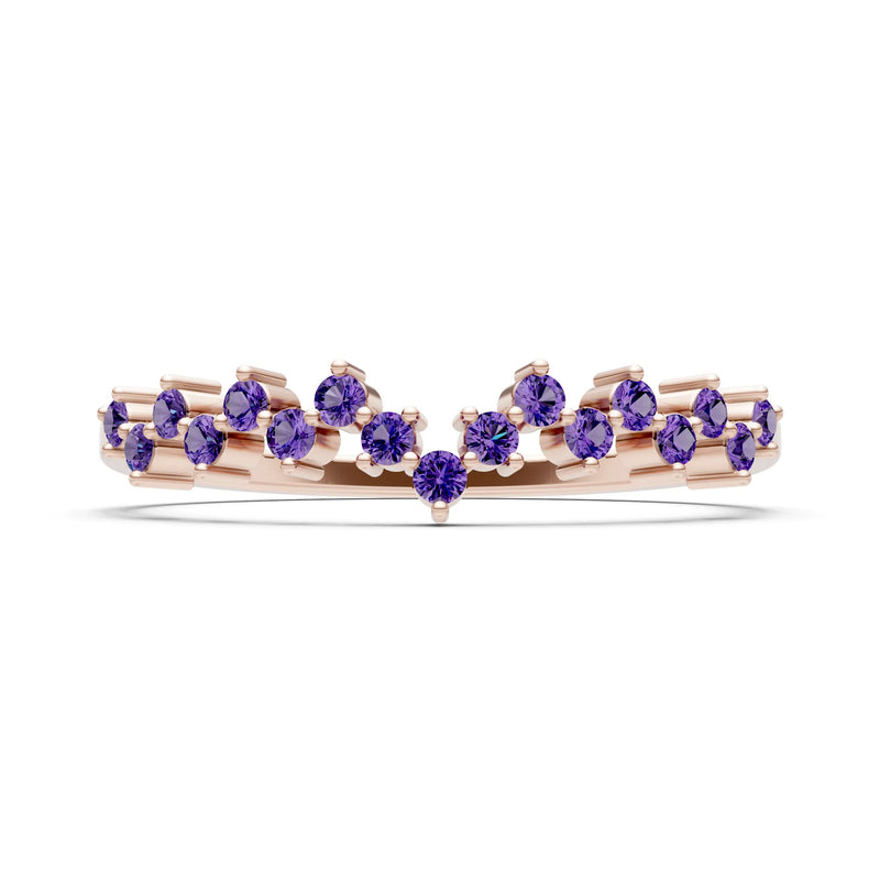 Dainty Cluster  Multi- Round Stone Band