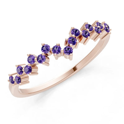 Dainty Cluster  Multi- Round Stone Band