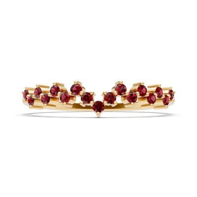 Dainty Cluster  Multi- Round Stone Band