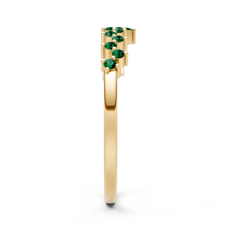Created Emerald Round 1.25mm Dainty Cluster Band – Multi-Stone Prong Set - Round