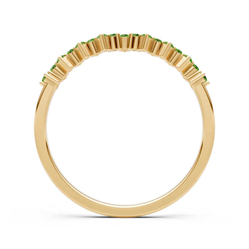 Peridot Round 1.25mm Dainty Cluster Band – Multi-Stone Prong Set - Round