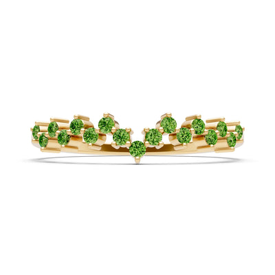 Dainty Cluster  Multi- Round Stone Band