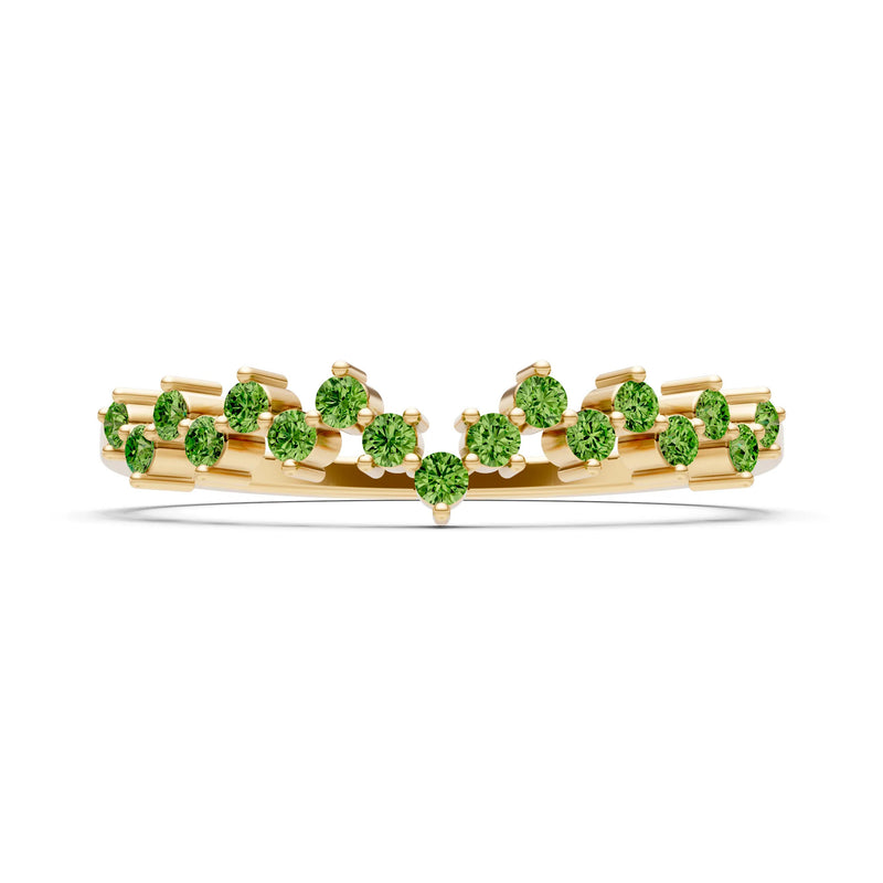 Peridot Round 1.25mm Dainty Cluster Band – Multi-Stone Prong Set - Round