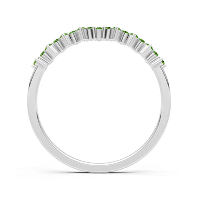 Peridot Round 1.25mm Dainty Cluster Band – Multi-Stone Prong Set - Round