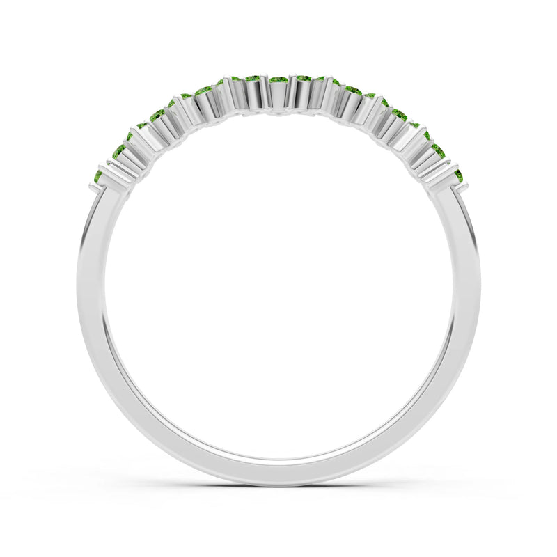 Peridot Round 1.25mm Dainty Cluster Band – Multi-Stone Prong Set - Round