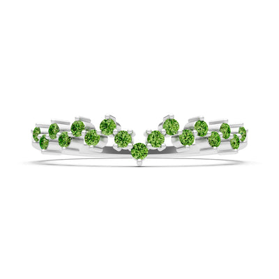 Peridot Round 1.25mm Dainty Cluster Band – Multi-Stone Prong Set - Round