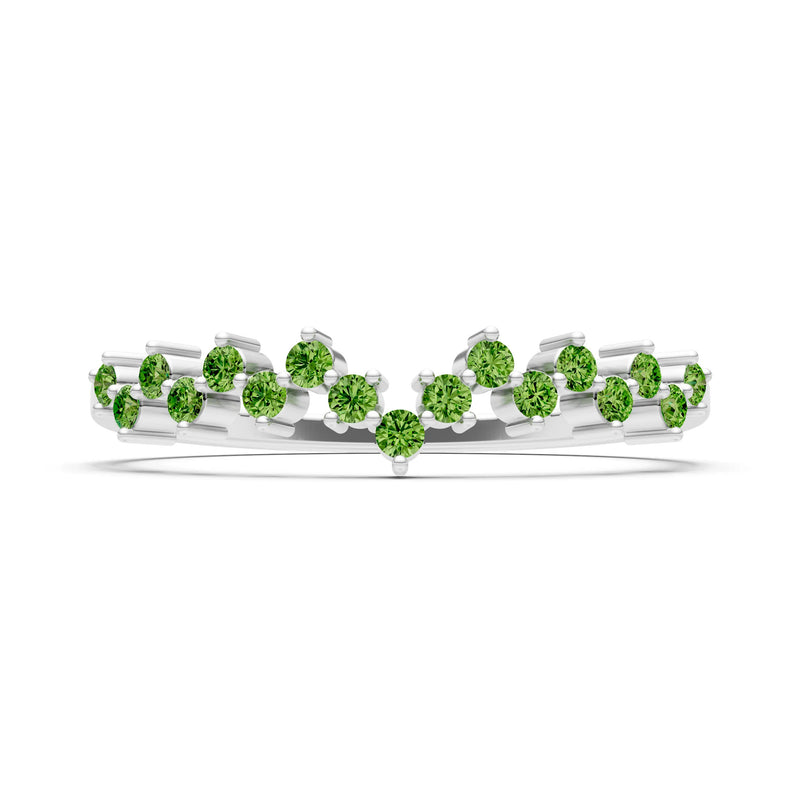 Peridot Round 1.25mm Dainty Cluster Band – Multi-Stone Prong Set - Round
