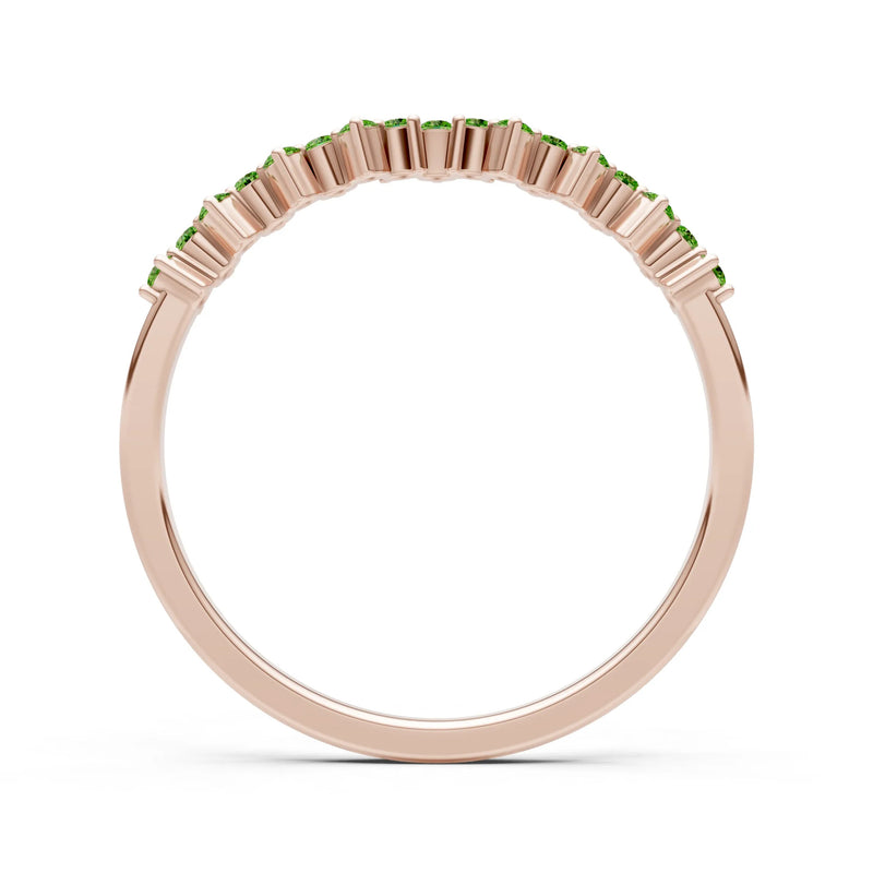 Peridot Round 1.25mm Dainty Cluster Band – Multi-Stone Prong Set - Round