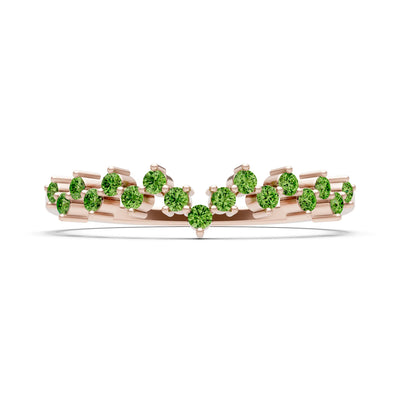 Peridot Round 1.25mm Dainty Cluster Band – Multi-Stone Prong Set - Round