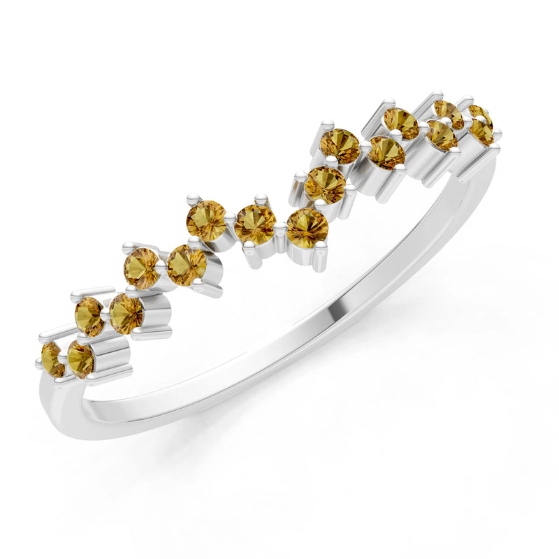 Dainty Cluster  Multi- Round Stone Band