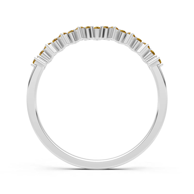 Citrine Round 1.25mm Dainty Cluster Band – Multi-Stone Prong Set - Round