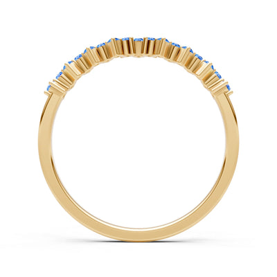 Swiss Blue Topaz Dainty Cluster Band Multi-Stone Prong Set