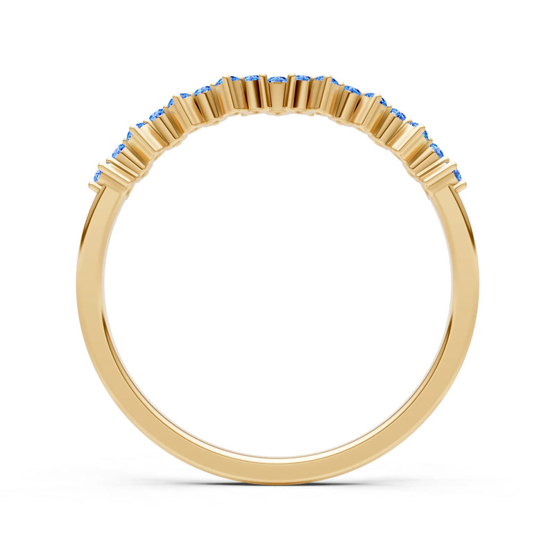 Swiss Blue Topaz Dainty Cluster Band Multi-Stone Prong Set