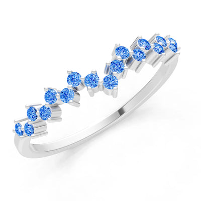 Dainty Cluster  Multi- Round Stone Band