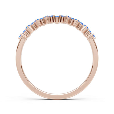 Swiss Blue Topaz Dainty Cluster Band Multi-Stone Prong Set