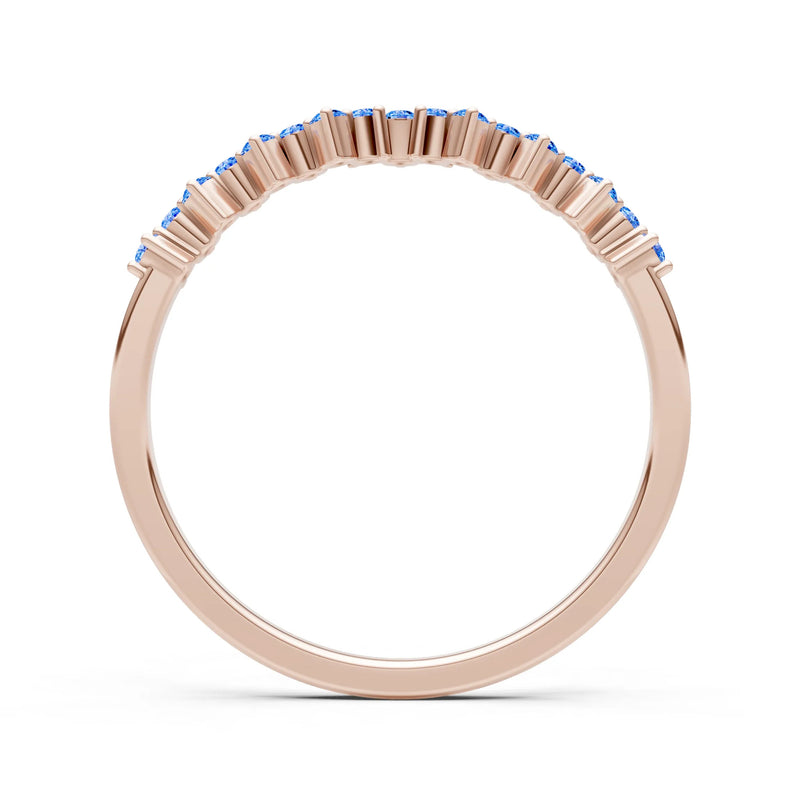 Swiss Blue Topaz Dainty Cluster Band Multi-Stone Prong Set