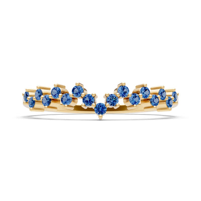 Dainty Cluster  Multi- Round Stone Band