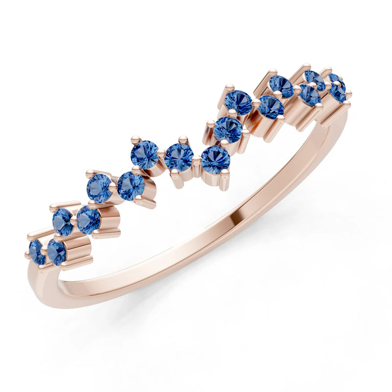 Dainty Cluster  Multi- Round Stone Band