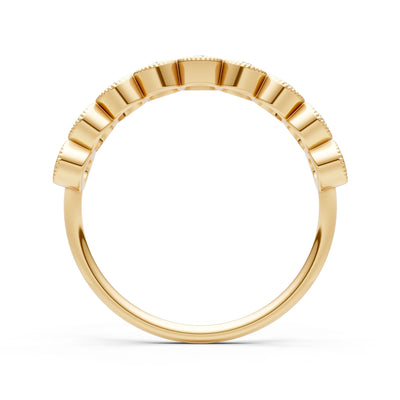 Dainty Milgrain Bezel Half Band