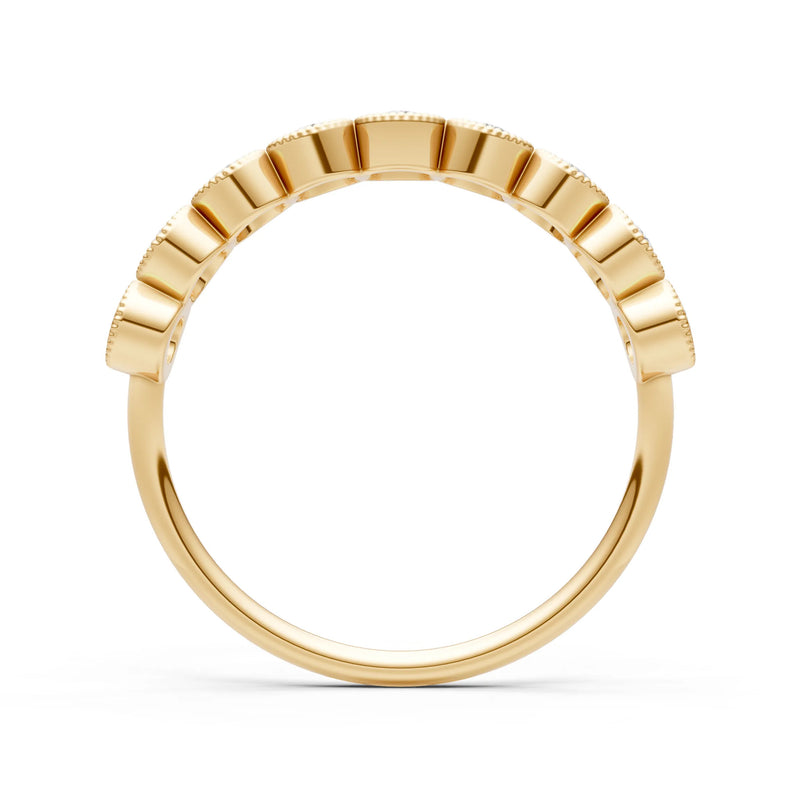 Dainty Milgrain Bezel Half Band