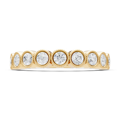Dainty Milgrain Bezel Half Band