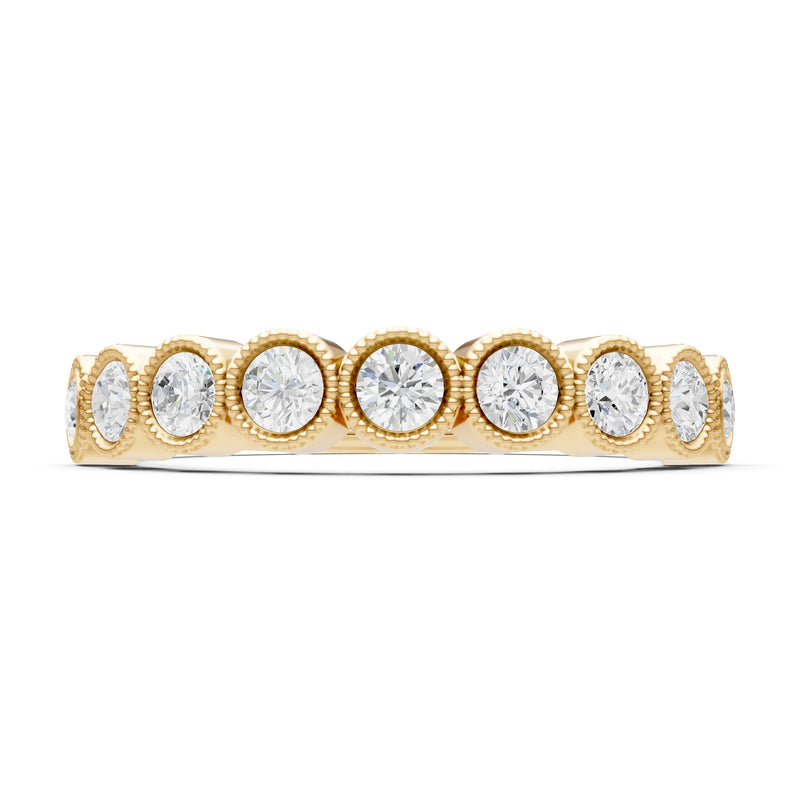 Dainty Milgrain Bezel Half Band