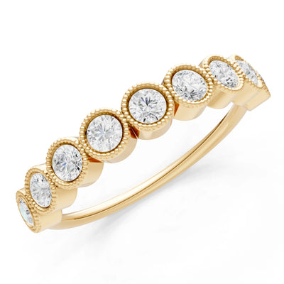 Dainty Milgrain Bezel Half Band