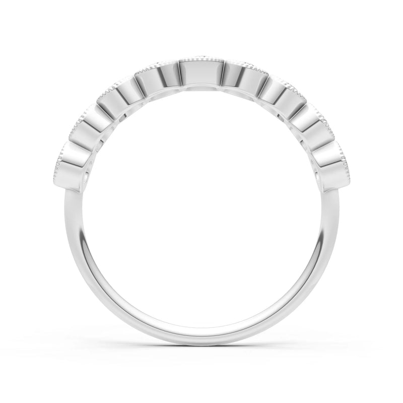 Dainty Milgrain Bezel Half Band