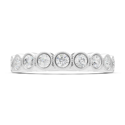 Dainty Milgrain Bezel Half Band