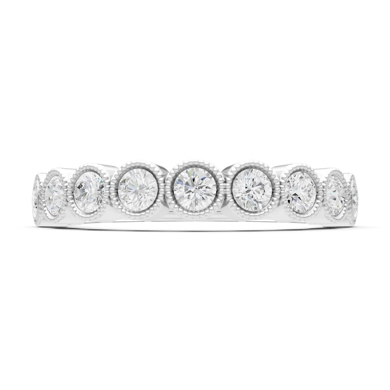 Dainty Milgrain Bezel Half Band