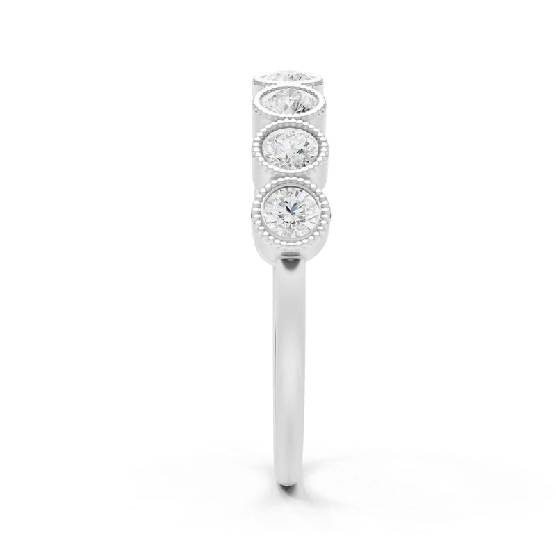 Dainty Milgrain Bezel Half Band