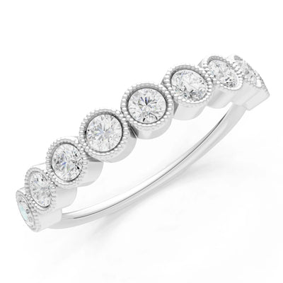 Dainty Milgrain Bezel Half Band