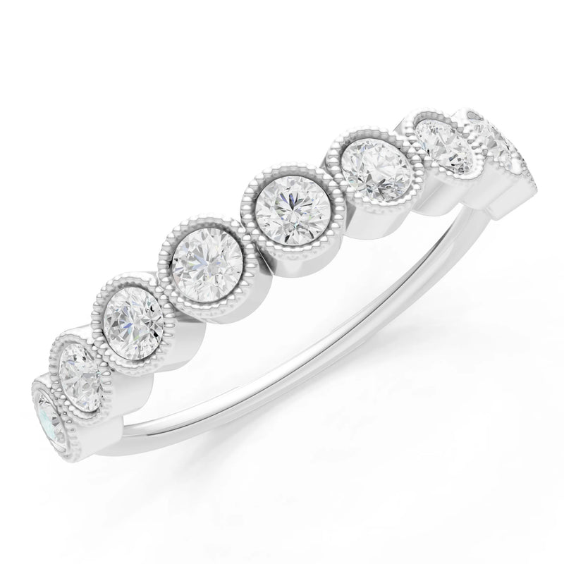 Dainty Milgrain Bezel Half Band