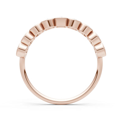 Dainty Milgrain Bezel Half Band