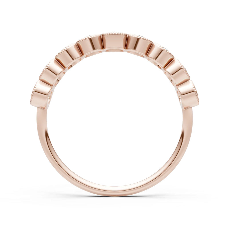 Dainty Milgrain Bezel Half Band