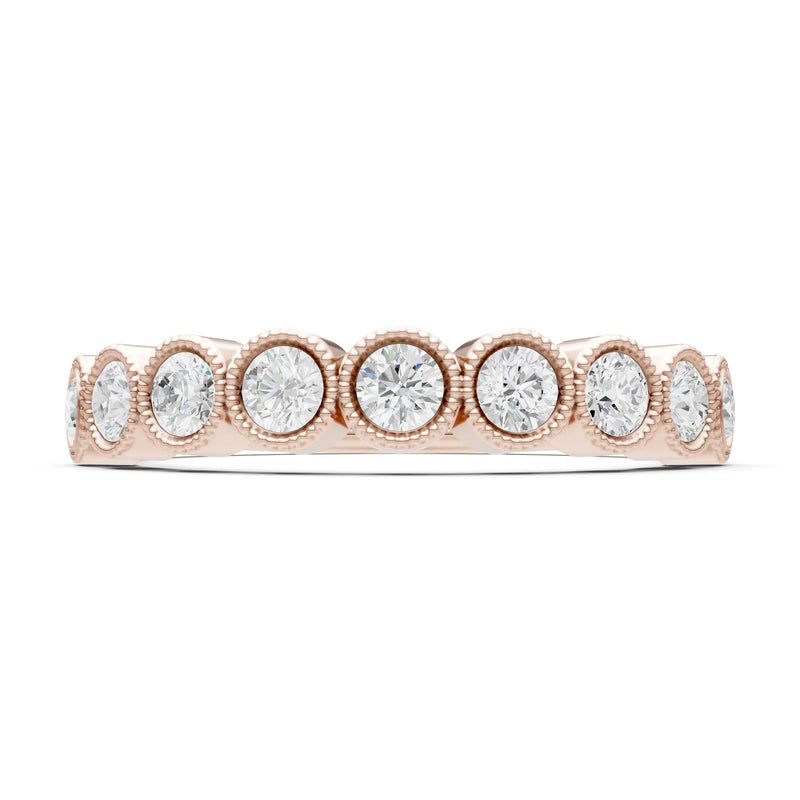 Dainty Milgrain Bezel Half Band