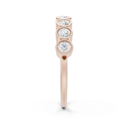 Dainty Milgrain Bezel Half Band